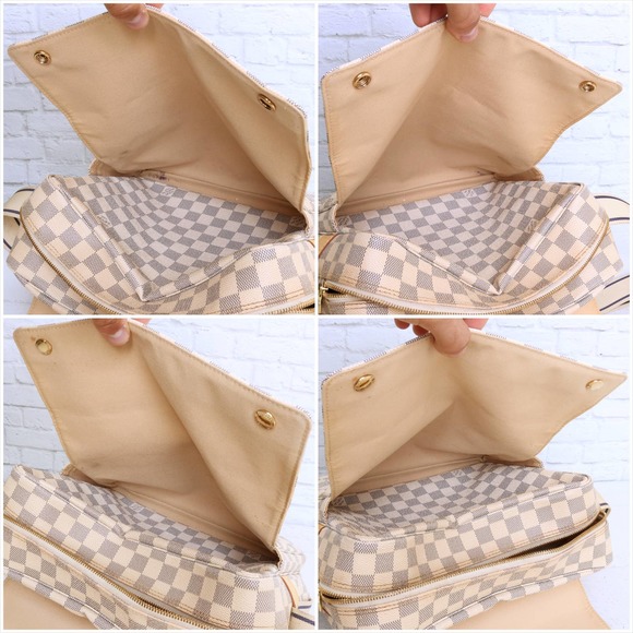 Louis Vuitton Naviglio Damier Azur Crossbody White Shoulder Bag Messenger Purse - Picture 14 of 16